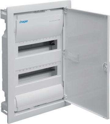 Sisseehitatud metallustega juhtkapp, 2 rida, 24 moodulit, IP30, QC, HAGER Volta VU24AT Sisseehitatud metallustega juhtkapp, 2 rida, 24 moodulit, IP30, QC, HAGER Volta VU24AT