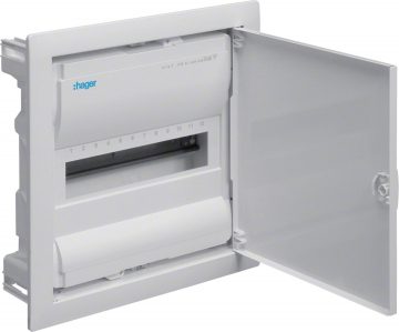 Iebūvējams sadales skapis ar metāla durvīm, 1 rinda, 12 moduļi, IP30, QC, HAGER Volta VU12ATIebūvējams sadales skapis ar metāla durvīm, 1 rinda, 12 moduļi, IP30, QC, HAGER Volta VU12AT