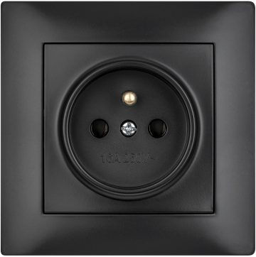 Одна розетка с заземлением VCX LC 13 BlackОдна розетка с заземлением VCX LC 13 Black