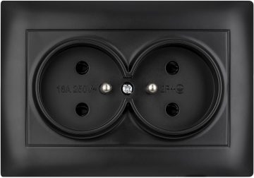 Topelt maandusega pistikupesa VCX LC 16 must Topelt maandusega pistikupesa VCX LC 16 must