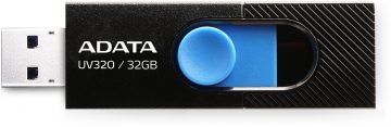 Adata UV320 32GB USB 3.2 Gen1 USB zibatmiņa, melna un zilaAdata UV320 32GB USB 3.2 Gen1 USB zibatmiņa, melna un zila