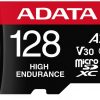 Высоконадежная карта памяти microSD Adata 128 ГБ UHS1 U3 V30 A2 100/85 МБ/с + адаптер