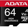 Высоконадежная карта памяти microSD Adata 64 ГБ UHS1 U3 V30 A2 100/80 МБ/с + адаптер
