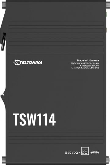Teltonika TSW114 industriālais slēdzis 5xGE (TSW114000000) DINTeltonika TSW114 industriālais slēdzis 5xGE (TSW114000000) DIN