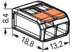 Универсальный быстроразъемный соединитель ЛИНИЯ/ПРОВОД 2x 0,2-4 мм2 WAGO 221-412 (упаковка 100 шт.)