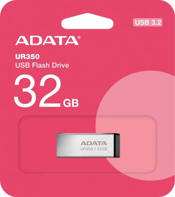 Adata UR350 32GB USB3.2 Gen1 metāla, melna zibatmiņa