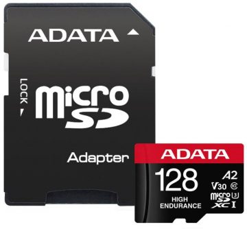 Высоконадежная карта памяти microSD Adata 128 ГБ UHS1 U3 V30 A2 100/85 МБ/с + адаптер