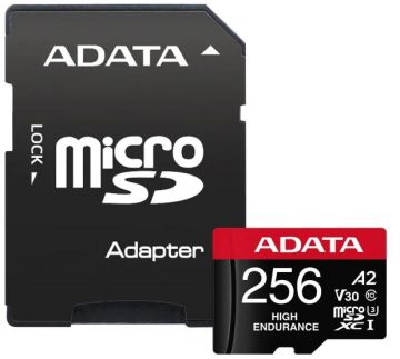 Высоконадежная карта памяти microSD Adata 256 ГБ UHS1 U3 V30 A2 100/85 МБ/с + адаптер