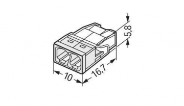Универсальный быстроразъемный соединитель VADS 2x 0,5-2,5мм2 WAGO 2273-202 100 шт.