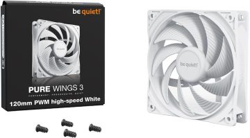 Вентилятор Be Quiet! Pure Wings 3 PWM высокоскоростной, 120 мм, белый