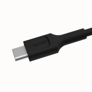 КАБЕЛЬ USB-C / USB-C Greencell PowerFlex 30 см PD 100 Вт черный силикон