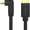 Unitek Y-C1001 HDMI kabelis, 90 grādu leņķī HDMI 2.0, 4K, 2m