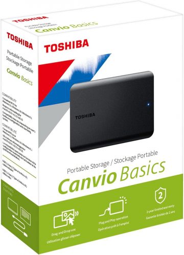 Внешний жесткий диск TOSHIBA CANVIO BASICS 2,5 дюйма, 1 ТБ, USB 3.2 Gen 1, черный