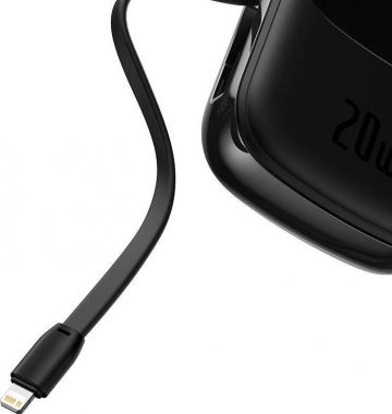 Powerbank Baseus Qpow digitālais displejs PPQD060201 20000mAh 20W PD QC USB-A USB-C + Lightning kabelis