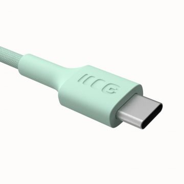 USB-C KABELIS / USB-C Greencell PowerStream 120cm PD 100W zaļš pinums