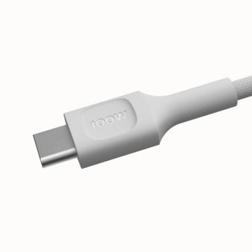 КАБЕЛЬ USB-C / USB-C Greencell PowerStream 200 см PD 100 Вт белая оплетка