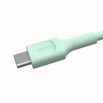 КАБЕЛЬ USB-C / USB-C Greencell PowerFlex 120 см PD 100 Вт зеленый силикон
