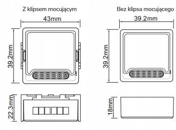 OXT mini aptumšošanas modulis 2 ķēdēm WiFi TUYA OXT mini aptumšošanas modulis 2 ķēdēm WiFi TUYA