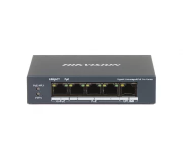 4 Port Fast Ethernet Unmanaged PoE Switch Hikvision DS-3E0505HP-E