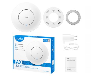 PIEKĻUVES PUNKTS AP3000 Wi-Fi 6 2.4 GHz, 5 GHz 574 Mbps + 2402 Mbps CUDY