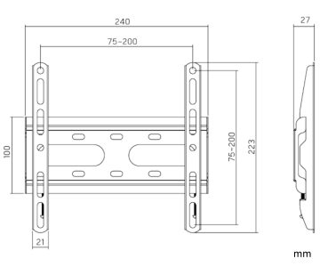 TELEVIZORA VAI MONITORA STIPRINĀJUMS BRATECK-KL31-22F BRATECK