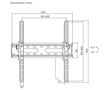TELEVIZORA VAI MONITORA STIPRINĀJUMS BRATECK-KL31-44T BRATECK