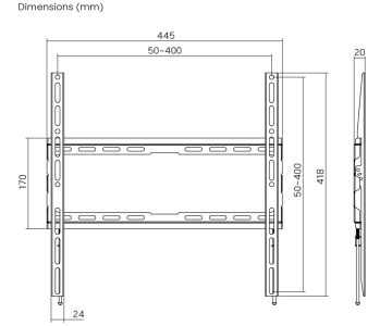 TELEVIZORA VAI MONITORA STIPRINĀJUMS BRATECK-KL32-44F BRATECK