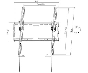 TELEVIZORA VAI MONITORA STIPRINĀJUMS BRATECK-KL32-44T BRATECK