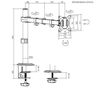 MONITORIAUS STALO LAIKIKLIS BRATECK-LDT66-C012 BRATECK MONITORIAUS STALO LAIKIKLIS BRATECK-LDT66-C012 BRATECK