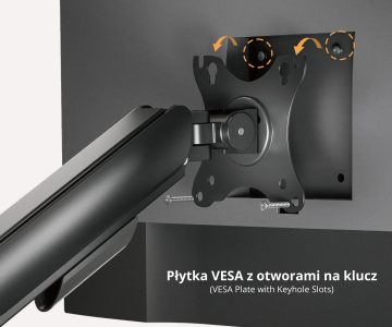 MONITORIAUS STALO LAIKIKLIS SU DUJINE SPYRUOKLE BRATECK-LDT97-C012 BRATECK