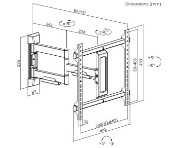 TELEVIZORA VAI MONITORA STIPRINĀJUMS BRATECK-LPA76-443 BRATECK TELEVIZORA VAI MONITORA STIPRINĀJUMS BRATECK-LPA76-443 BRATECK