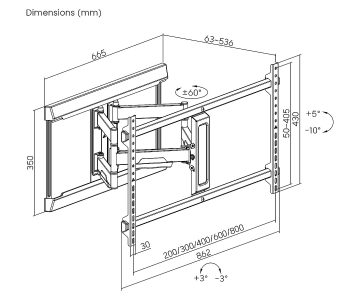 TELEVIZORA VAI MONITORA STIPRINĀJUMS BRATECK-LPA76-486 BRATECK