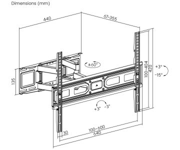 TELEVIZORA VAI MONITORA STIPRINĀJUMS BRATECK-LPA78-466 BRATECK