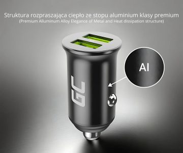 USB AUTOMAŠĪNAS LĀDĒTĀJS CADM-GC-36AA Green Cell