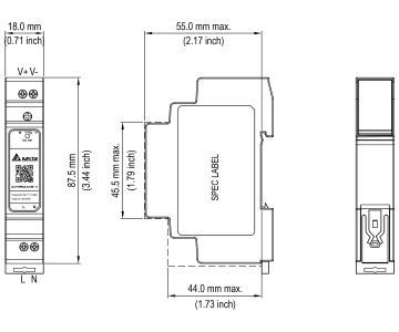 SLĒGIERĪCES ADAPTERIS DRC-24V015W1RZ Delta Electronics
