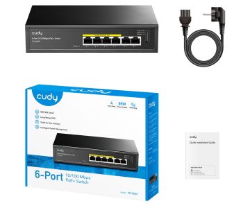 SWITCH POE FS1006P 4-PORTU CUDY