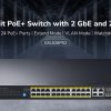 SWITCH POE GS2028PS4-300W 24-PORTU SFP CUDY