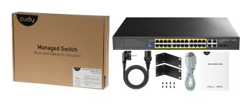 SWITCH POE GS2028PS4-300W 24-PORTU SFP CUDY