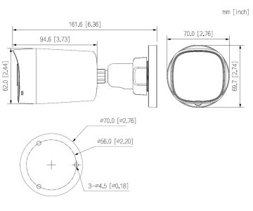 AHD, HD-CVI, HD-TVI, PAL KAMERA HAC-HFW1500RL-IL-A-0280B-S3-DIP - 5&nbsp;Mpx 2.8&nbsp;mm DAHUA