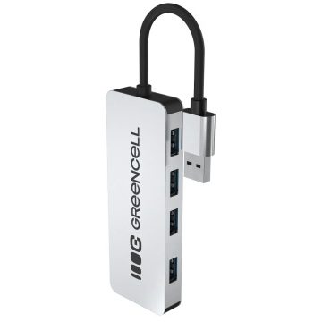 HUB USB 3.0 IESLĒGŠANAS HUB-GC-A4A - USB-A GreencellHUB USB 3.0 IESLĒGŠANAS HUB-GC-A4A - USB-A Greencell