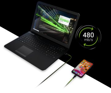 КАБЕЛЬ KABGC05 USB-A/LIGHTNING Ray 1,2 м Green Cell