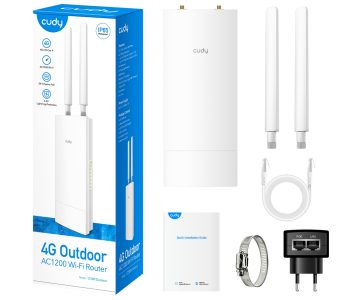 PIEKĻUVES PUNKTS 4G LTE +ROUTER LT500 OUTDOOR 2.4 GHz, 5 GHz 867 Mbps + 300 Mbps CUDY