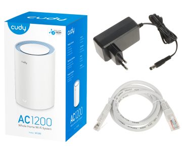 WI-FI MĀJAS SISTĒMA MESH M1200(1-PACK) 2.4 GHz, 5 GHz, 300 Mbps + 867 Mbps CUDY