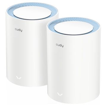 WI-FI MĀJAS SISTĒMA MESH M1200(2-PACK) 2.4&nbsp;GHz, 5&nbsp;GHz, 300&nbsp;Mbps + 867&nbsp;Mbps CUDYWI-FI MĀJAS SISTĒMA MESH M1200(2-PACK) 2.4&nbsp;GHz, 5&nbsp;GHz, 300&nbsp;Mbps + 867&nbsp;Mbps CUDY