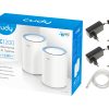 WI-FI MĀJAS SISTĒMA MESH M1200(2-PACK) 2.4&nbsp;GHz, 5&nbsp;GHz, 300&nbsp;Mbps + 867&nbsp;Mbps CUDY