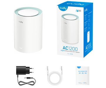 WI-FI MĀJAS SISTĒMA MESH M1300(1-PACK) 2.4 GHz, 5 GHz, 300 Mbps + 867 Mbps CUDY