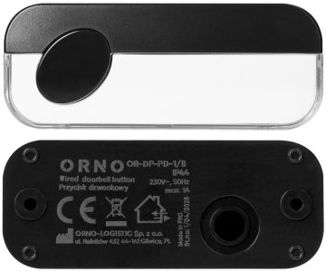 DOORBELL BUTTON OR-DP-PD-1/B BLACK ORNO