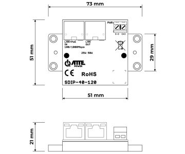 POE BAROŠANAS ADAPTERIS SDIP-40-120 ATTE