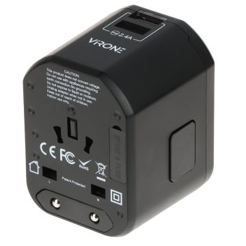 UNIVERSĀLAIS TĪKLA ADAPTERIS AR USB BAROŠANAS ADAPTERI TA-6 VironeUNIVERSĀLAIS TĪKLA ADAPTERIS AR USB BAROŠANAS ADAPTERI TA-6 Virone