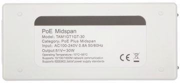 STRĀVAS ADAPTERIS POE TAM1GT1GT-30 - 30 W DAHUA